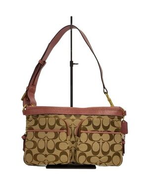 2007 Coach Signature Pink Leather Double Pocket Shoulder Bag 🎀